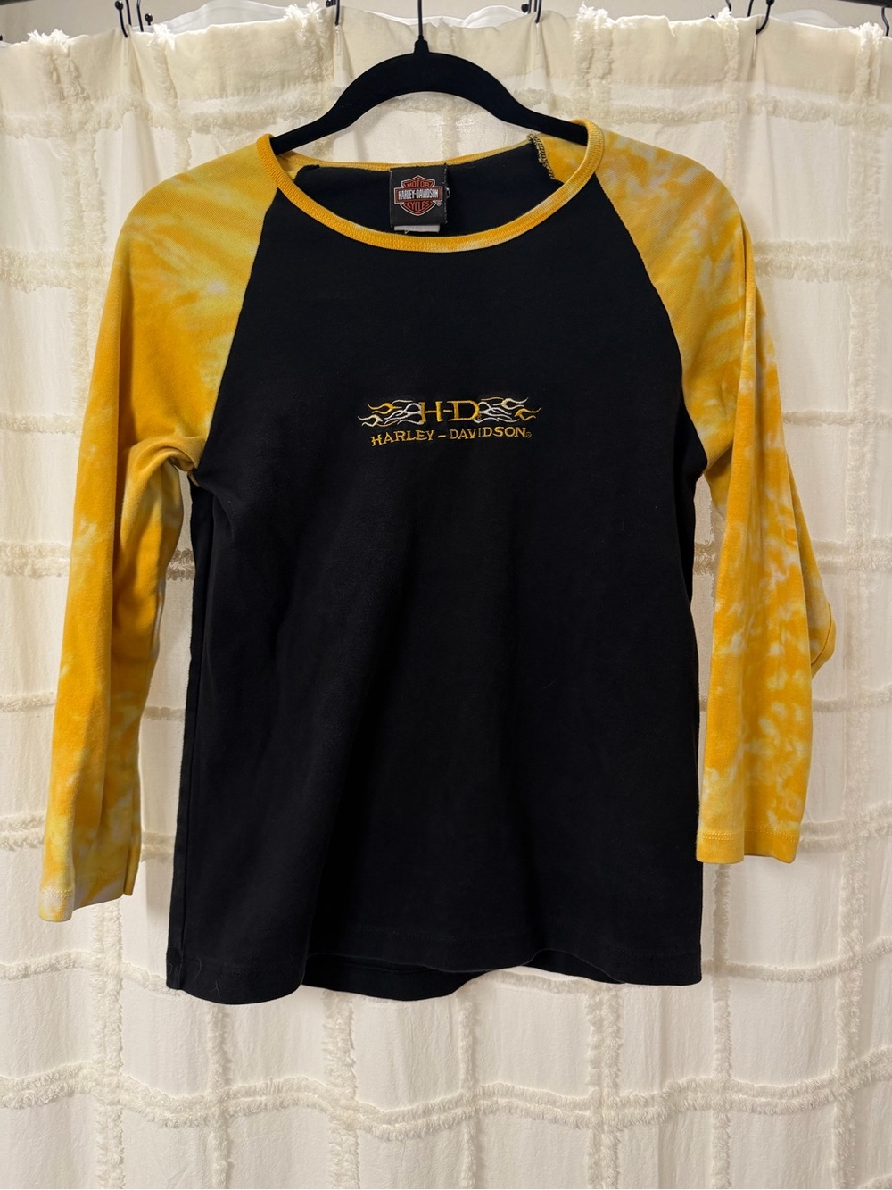 Harley-Davidson Black & Yellow Raglan Logo Tee